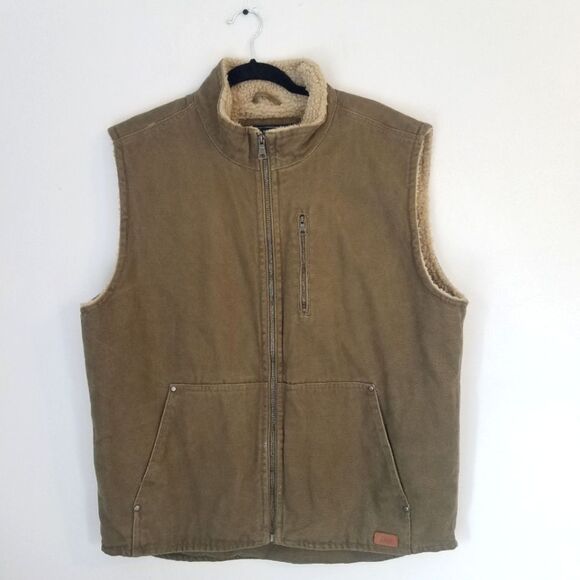 G.H. Bass & Co. Other - G.H. Bass & Co Men's Sherpa-Lined Zip Up Canvas w/ Vest Zip Chest Pocket Olive L